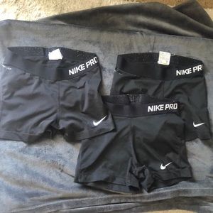 3 Nike Pro Spandex Shorts